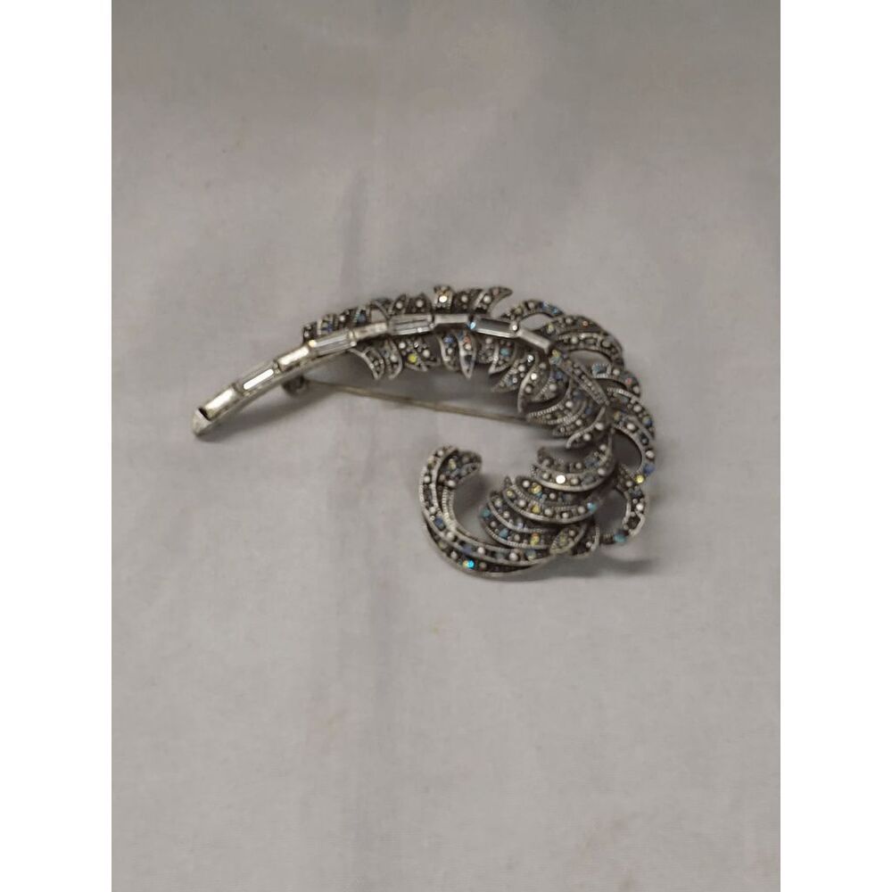 AB Crystal Feather Brooch